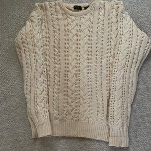 Mens Ivory Cable Knit Sweater - Robinson/May